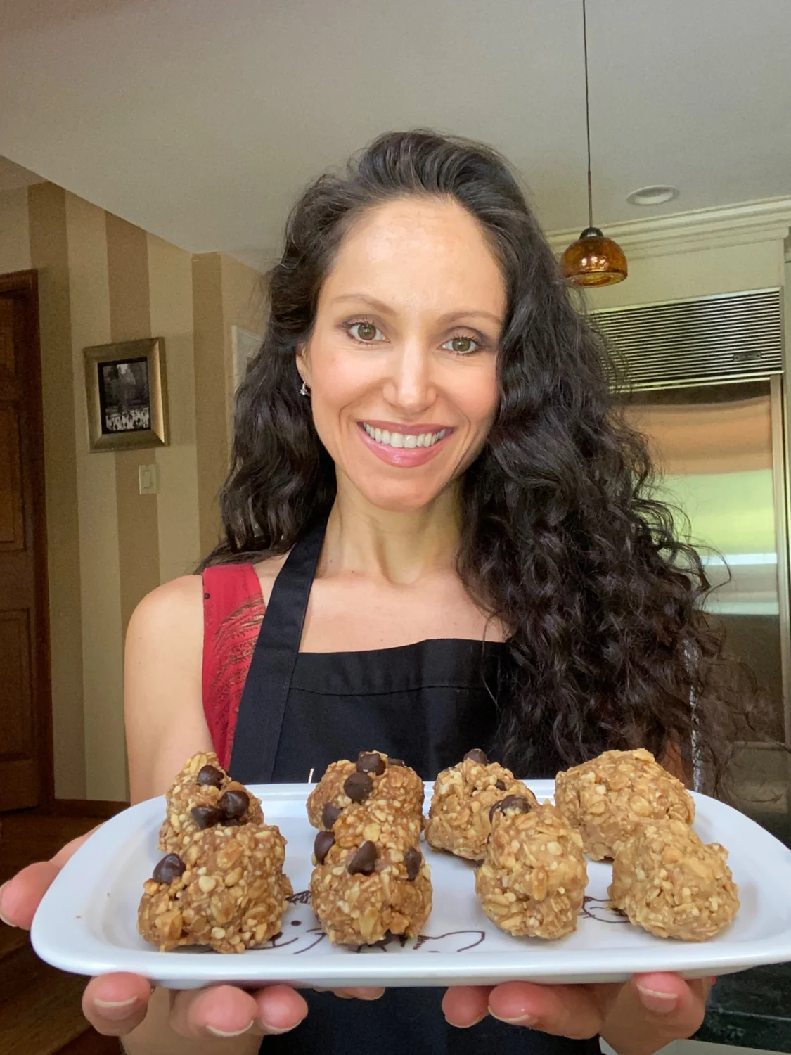 Cheryl sharing plant-based snacks from her kitchen